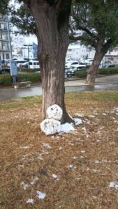 木の下の雪だるま1